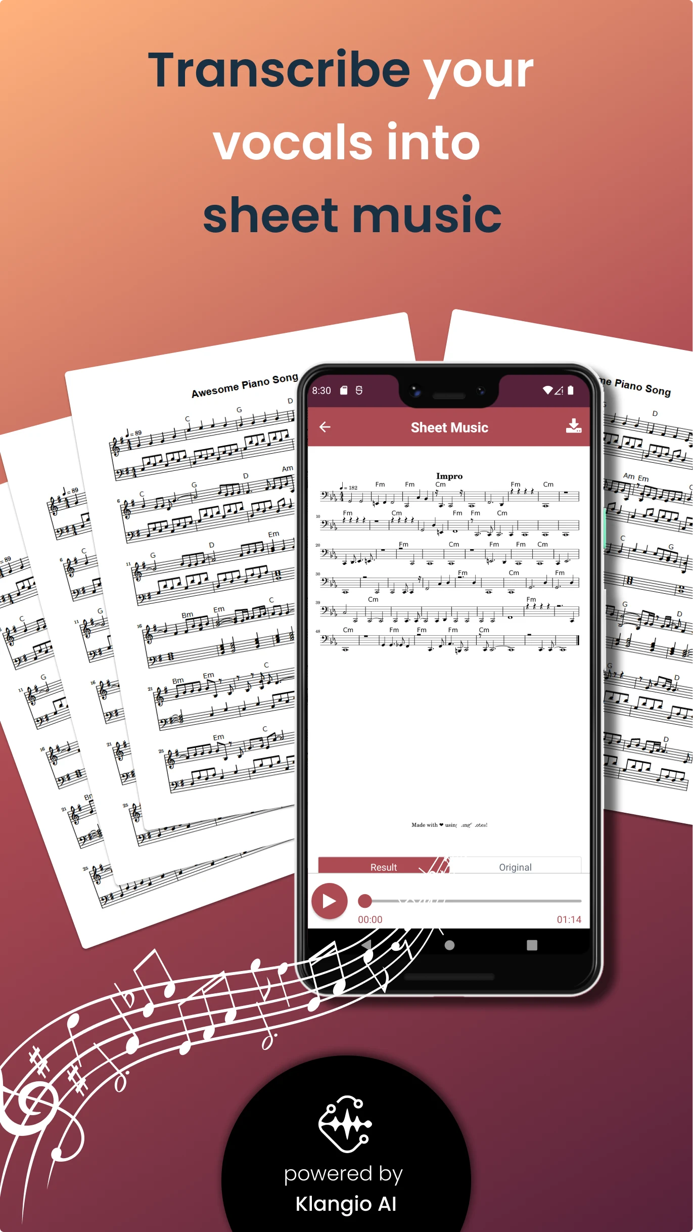 Sing2Notes – AI Vocal Notes screenshot